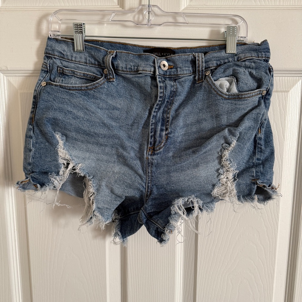 Kendall & Kylie Light Blue Distressed Denim Cutoff Shorts